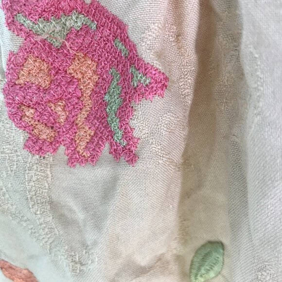 Art to wear patchwork mini dress women's M boho hippie retro denim whimsy floral - Picture 11 of 13